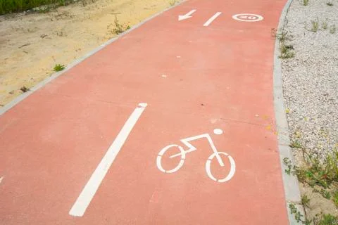 Segregated cycle facilities Stock Photos