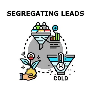 Segregating leads transforming hot and cold prospects Stock Illustration
