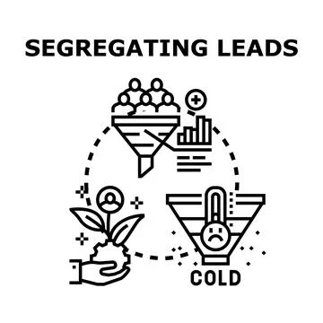 Segregating leads transforming hot and cold prospects Stock Illustration