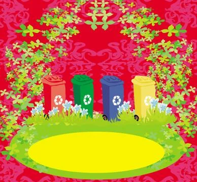 Segregation of garbage, abstract card Illustrazione stock