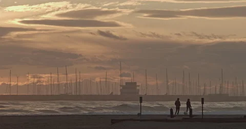 The Segur marina at sunset 스톡 동영상 144931961
