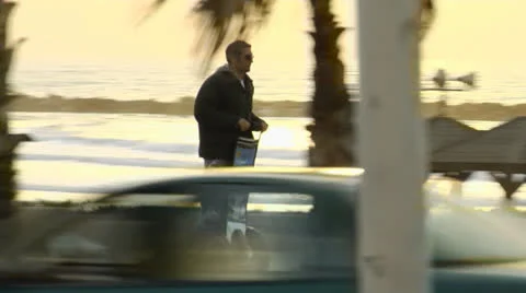 Segway on Board walk Left to Right Stock Footage 25181210