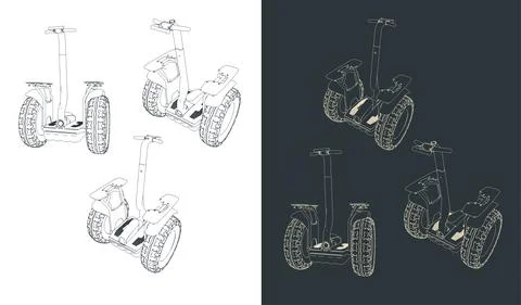 Segway illustrations Stock Illustration