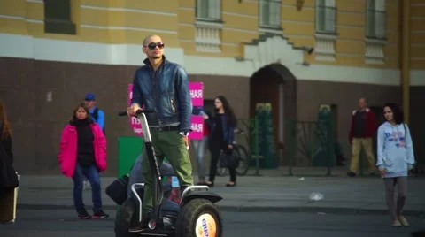 Segway Ride In The Park Stock Footage 44453057