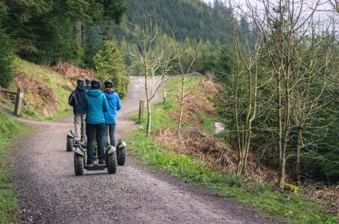 Segway travel on forest path Stock Photos