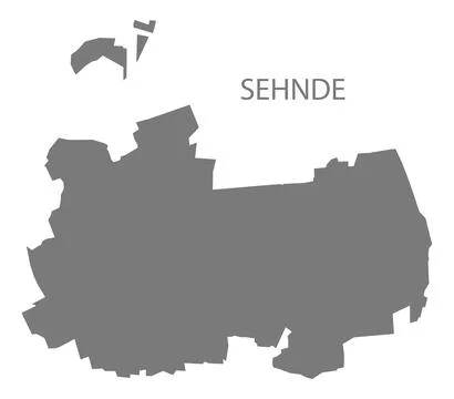 Sehnde German city map grey illustration silhouette shape Stock Illustration
