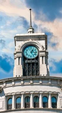 Seiko Clock Tower in Ginza district in Tokyo, Japan Stock Photos