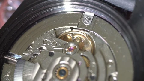 Seiko Kinetic Mechanical Watch Macro Close Up Stock Footage