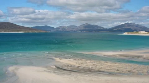 Seilebost and Luskentyre beaches real time Stock Footage