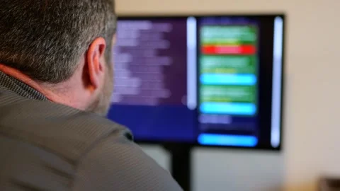 SEIM Software Alerts of Potential Cyber Attack Stock Footage 323386568