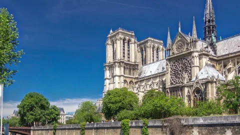 Seine and Notre Dame de Paris timelapse hyperlapse is the one of the most famous Stock Footage 236632017