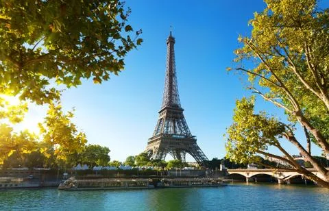 Seine in Paris in the evening Stock Photos