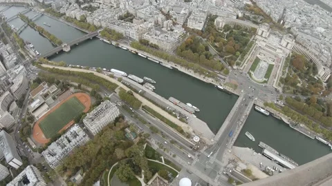 Seine River from Eiffel Tower Stock Footage 147835026