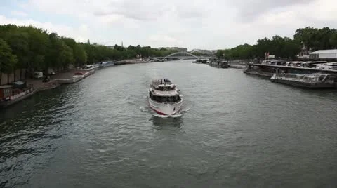 Seine River Paris Stock Footage 12070266