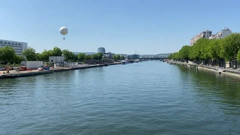 Seine river in Paris Stock Footage 347413738