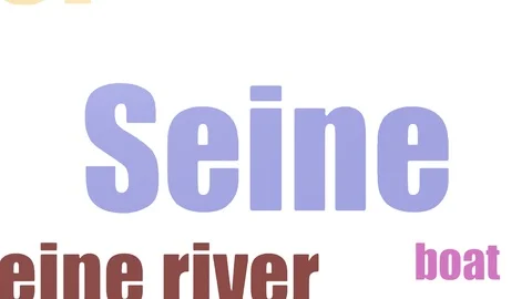 Seine Tag Cloud Animated Isolated On White Video stock 107204941