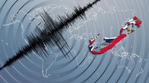 Seismic activity earthquake Bermuda map Stock Illustration