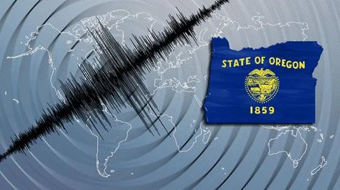 Seismic activity earthquake Oregon map Stock Illustration