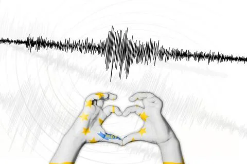 Seismic activity earthquake Rhode Island symbol of heart Stock Illustration
