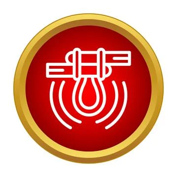 Seismic sensor detecting ground vibration waves icon Stock Illustration