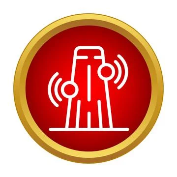 Seismic sensor icon detecting earthquake tremor waves Stock Illustration