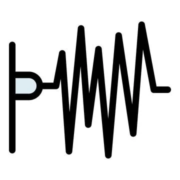 Seismic sensor recording earthquake vibrations, measuring ground motion int.. Stock-Illustration