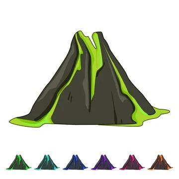 Seismic volcano eruption cartoon vector graphic Stock Illustration