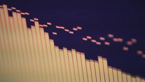 Seismogram. Waveform. Oscilloscope. Musical equalizer. Sound wave. Radio frequen Stock Footage 247019458