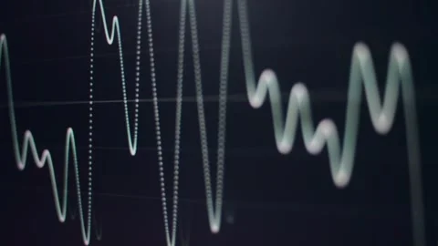 Seismogram. Waveform. Oscilloscope. Musical equalizer. Sound wave. Radio frequen Stock Footage 247019481