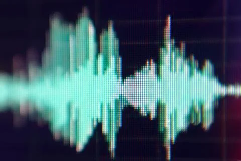 Seismogram. Waveform. Oscilloscope. Musical equalizer. Sound wave. Stock Photos