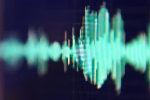 Seismogram. Waveform. Oscilloscope. Musical equalizer. Sound wave. Stock Photos