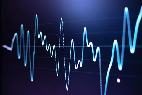 Seismogram. Waveform. Oscilloscope. Musical equalizer. Sound wave. Stock Photos