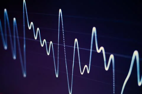 Seismogram. Waveform. Oscilloscope. Musical equalizer. Sound wave. Stock Photos