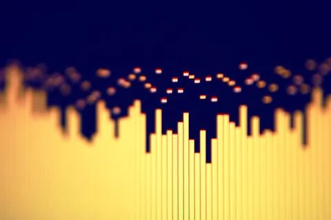 Seismogram. Waveform. Oscilloscope. Musical equalizer. Sound wave. Stock Photos