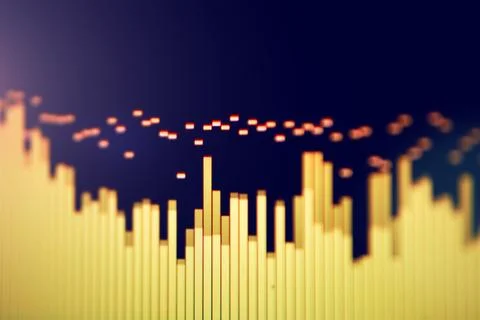 Seismogram. Waveform. Oscilloscope. Musical equalizer. Sound wave. Stock Photos