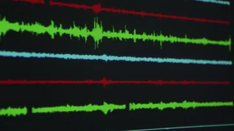 Seismograph Computer Earthquake Data Stock Footage 46249648