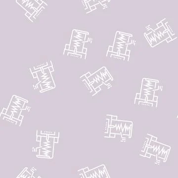 Seismograph device line seamless pattern Stock Illustration