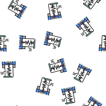 Seismograph device vector seamless pattern Stock Illustration