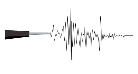 Seismograph earthquake or polygraph test wave illustration. Stock Illustration