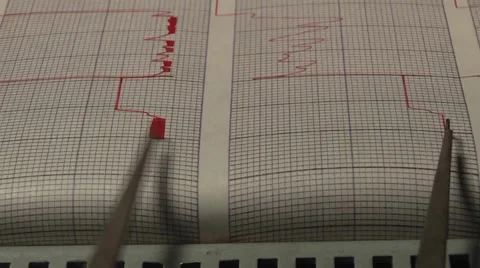 Seismograph recorded volcanic activity. Stock Footage 1806790