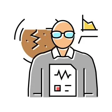 Seismologists worker color icon vector illustration イラスト素材