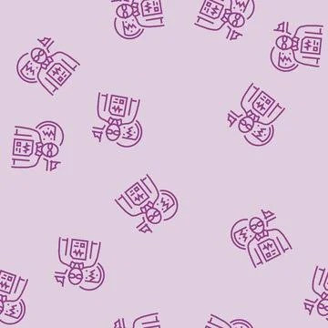 Seismologists worker line seamless pattern 스톡 일러스트