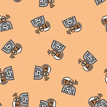 Seismologists worker vector seamless pattern Illustrazione stock