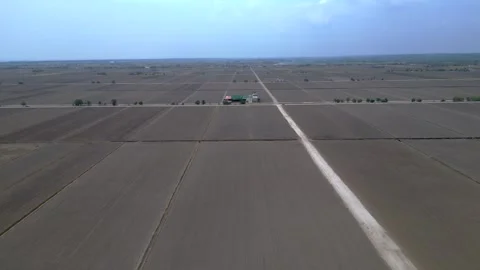 Sekinchan Harvested rice fields preparing for cultivation. Stunning aerial view Stock Footage 340798130