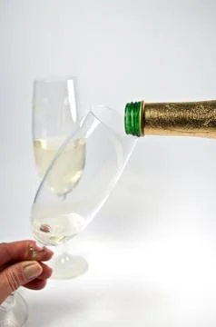 Sekt einschenken Stock Photos