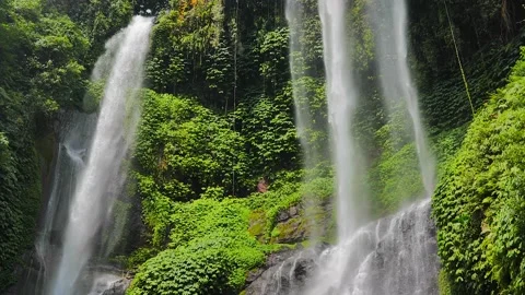 Sekumpul Waterfall Bali Stock Footage 221114672