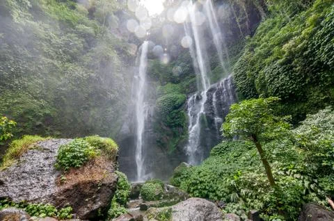 Sekumpul Waterfall view Stock Photos