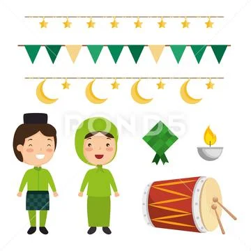 Selamat hari raya aidilfitri ~ Clip Art ~ Download #85618687