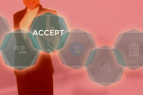 Select ACCEPT - technology and business concept Stock Photos