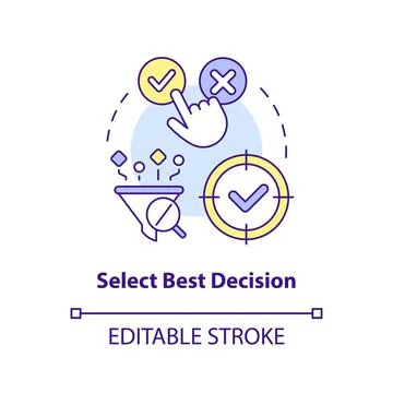 Select best decision concept icon Stock Illustration